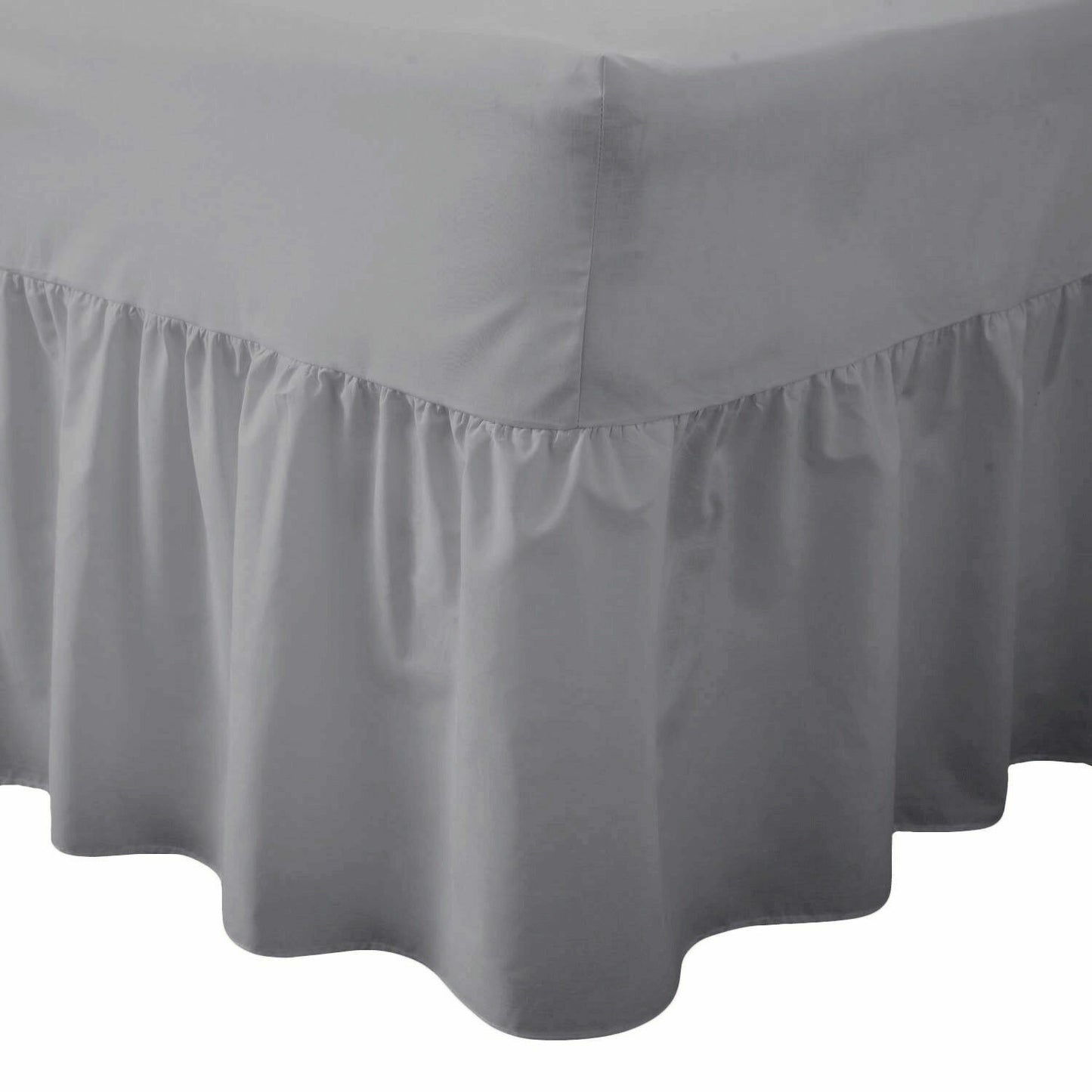 Plain Dyed Fitted Valance Sheet Poly-Cotton Bed Sheet - Various Colours