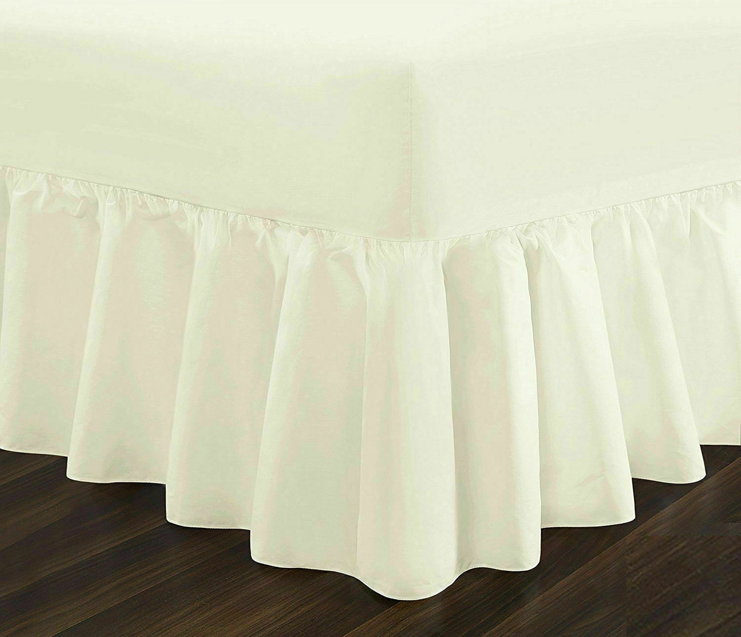 Plain Dyed Fitted Valance Sheet Poly-Cotton Bed Sheet - Various Colours