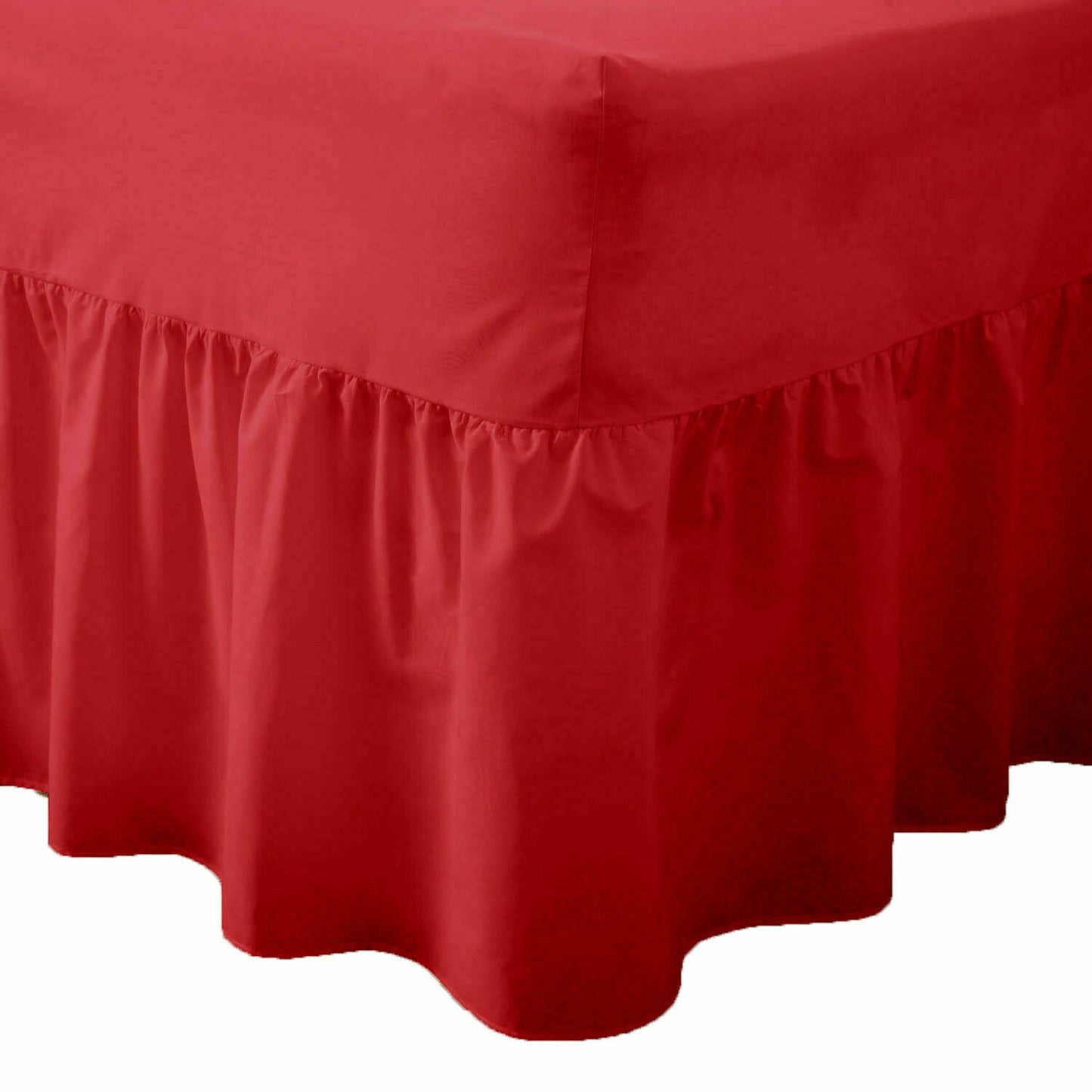 Plain Dyed Fitted Valance Sheet Poly-Cotton Bed Sheet - Various Colours